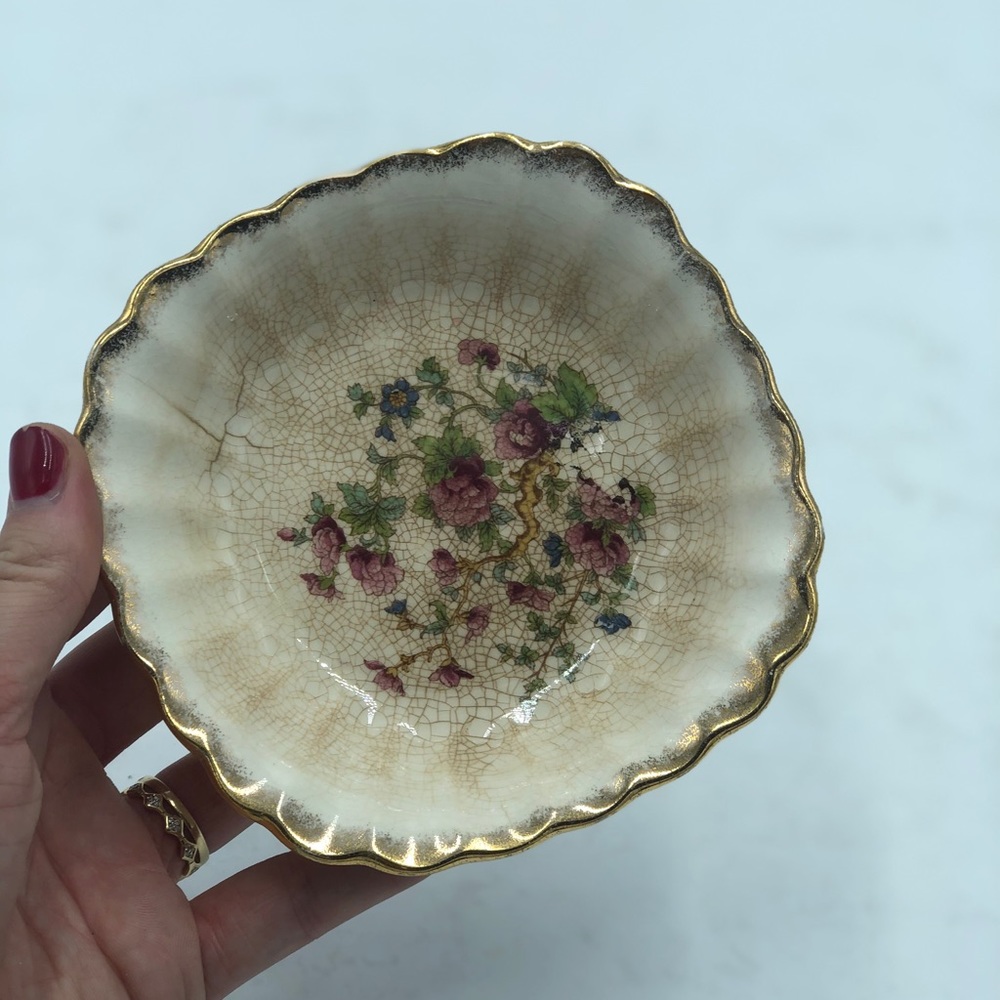 Floral Gold Edged Bowl